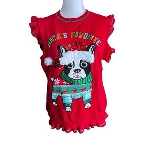 BLIZZARD BAY Santas Favorite Sleeveless Christmas Sweater Womens Small